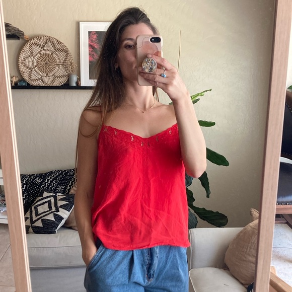 Sézane Red Silk Camisole - Picture 1 of 4